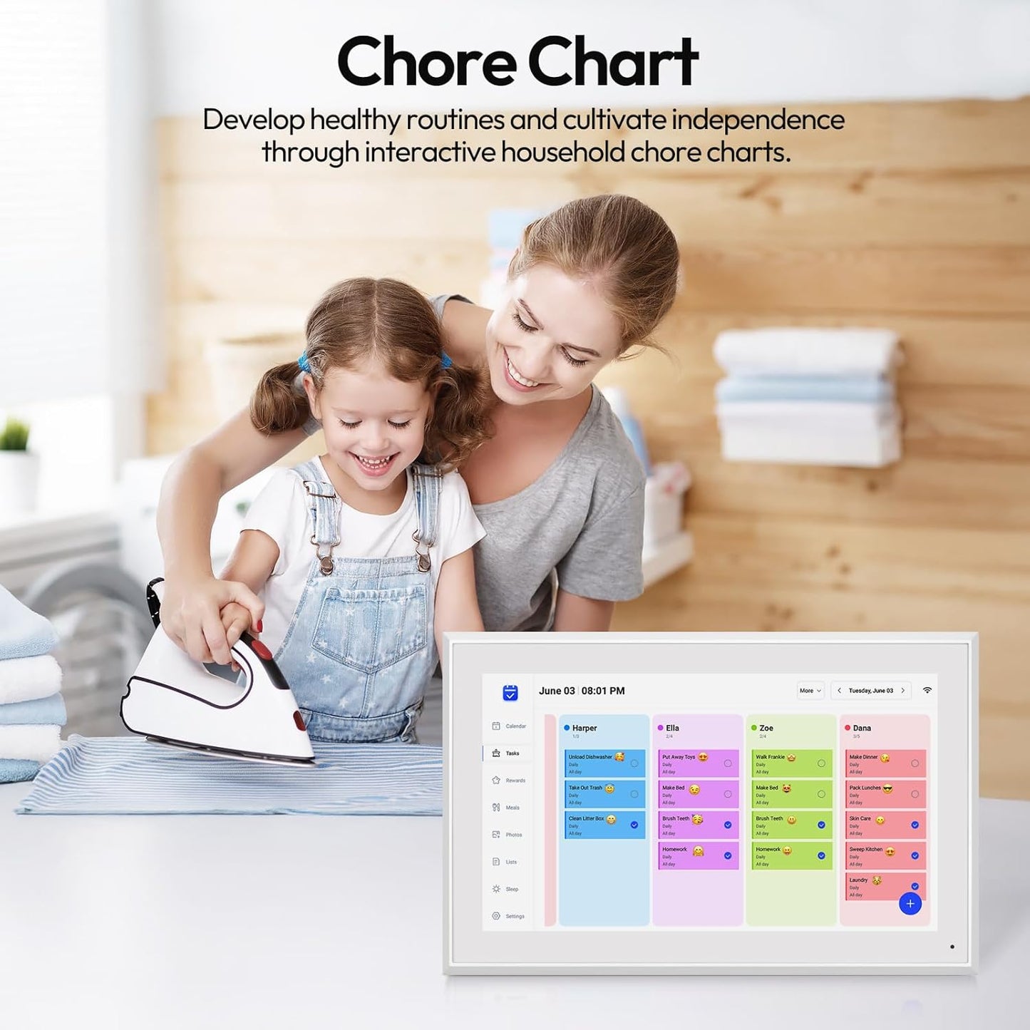 BOCT 15.6'' Digital Calendar Wall - 32GB Memory Touch Screen Chore Chart Smart Calendar,Digital Planner,Auto-Sync,APP Control,Interactive Family Schedules, Gift for Mother
