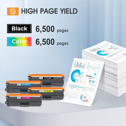 TN436 TN-436 Toner Cartridge Compatible for Brother TN436 TN 436 TN-436 TN436bk Toner Cartridge Brother MFC-L8900CDW HL-L8360CDW HL-L8360CDWT HL-L9310CDW MFC-L9570CDW Printer (BCYM, 4 Pack)