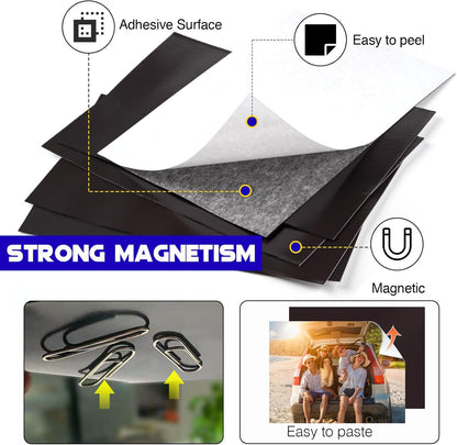 90 Pieces Picture Magnetic Adhesive Sheets (8" by 10"),8X10 Adhesive Magnet Sheets for Photo Frames,Self Sticky Magnets for Sticker