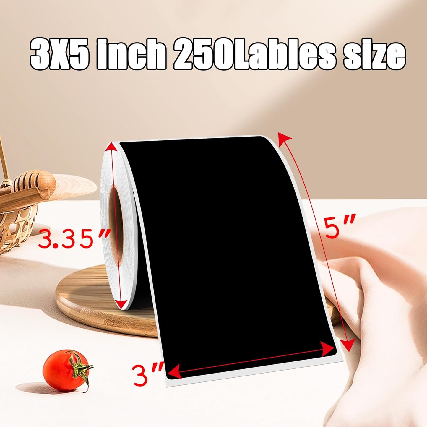 3 x 5 Inch 250Pcs Rectangle Color Coding Stickers,Strong Adhesion Easy to Write Label for Moving,Box Organization,Inventory,Business,Black