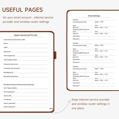 Password Book with Alphabetical Tabs – Hardcover Internet Address & Password Organizer – Password Keeper Notebook for Computer & Website – 5.2 x 7.6" Log-in Password Journal w/Thick Paper (Brown)