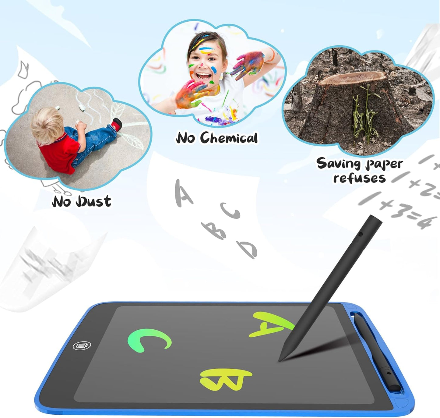 SOOOO LCD Writing Tablet for Kids 10 inch 2 Packs, Doodle Board, Drawing Tablet for Toddler Girls/Boys Toys Learning Drawing Toy for 3 4 5 6 7 Years Old Kids, Dark Blue and Black