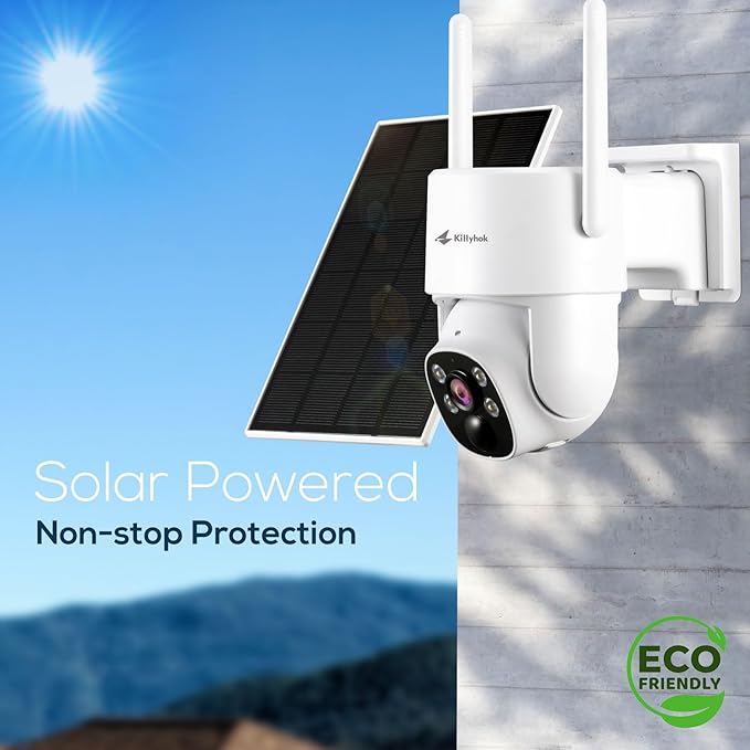 Kittyhok Outdoor Solar Security Camera System Wireless, 10pcs 2K Solar PTZ Security Camera, Pro Color Night Vision, Human Detection, 360 Viewing, 10CH NVR, Local Storage, KSBL40T4 Bundle with BLY4