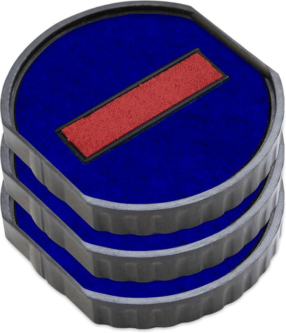 COLOP E/R40 Non-Toxic, Water Based Premium Replacement Pad for Printer R40 Stamp - Pack of 3 - Blue & Red (2 Colors)