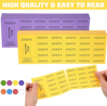 Kosiz 1000 Sheets 25 Bid Raffle Ticket Numbers - Chinese Auction Ticket Sheets for Events, Church (Deep Color)