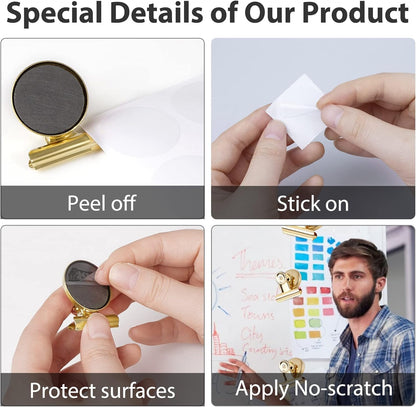 VNDUEEY 20 Pack Fridge Magnets Refrigerator Magnets, Magnetic Clips for Whiteboard, Magnet Clips Heavy Duty, Clip with Magnet for Locker, Magnetic Paper Clip for Home, Office, School, Teaching (Gold)