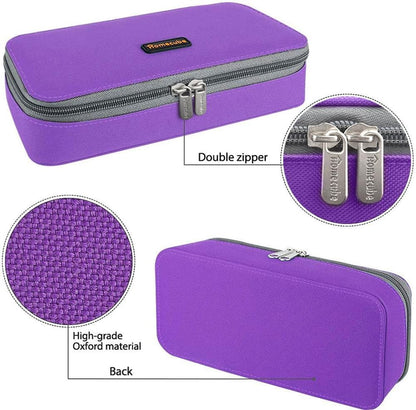 Homecube Pencil Case Large Capacity Storage Oxford Cloth Bag Pouch Marker Stationery Organizer Holder with Zipper for School & Office - 9.06x4.72x2.56 inches Purple