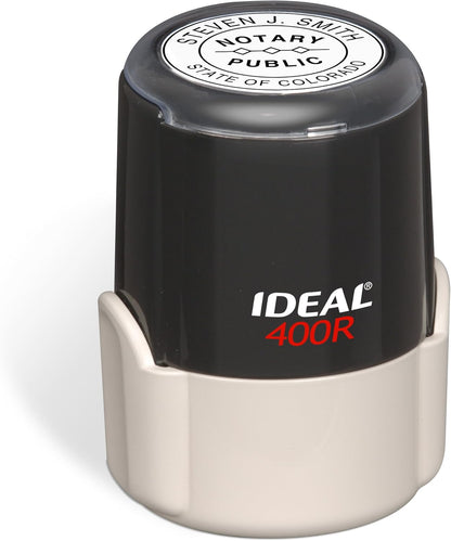 Round Notary Stamp for State of Minnesota- Self Inking Stamp - Top Brand Unit with Bottom Locking Cover for Longer Lasting Stamp - 5 Year Warranty