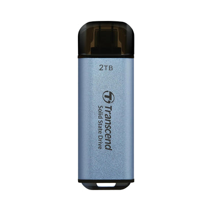 Transcend 2TB External SSD, USB 3.2 Gen2, Up to 1,050MB/s, Portable SSD with Type C, for Steam Deck, ROG Ally, MSI Claw, Windows & Mac, iPhone, iPad, Android, PS5, Xbox, Smart TV, Sky Blue