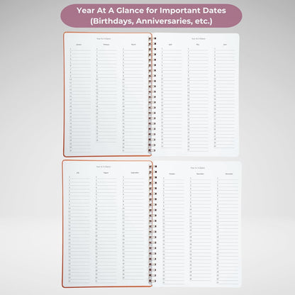 | Ultimate Yearly, Daily, Weekly, Monthly Planner | 8.25" x 11.75" | To Do List Notebook for Work | Simple Design | Multiple Layouts | Academic Planner and Organizer Notebook (Pink, Yearly Planner - Portrait)