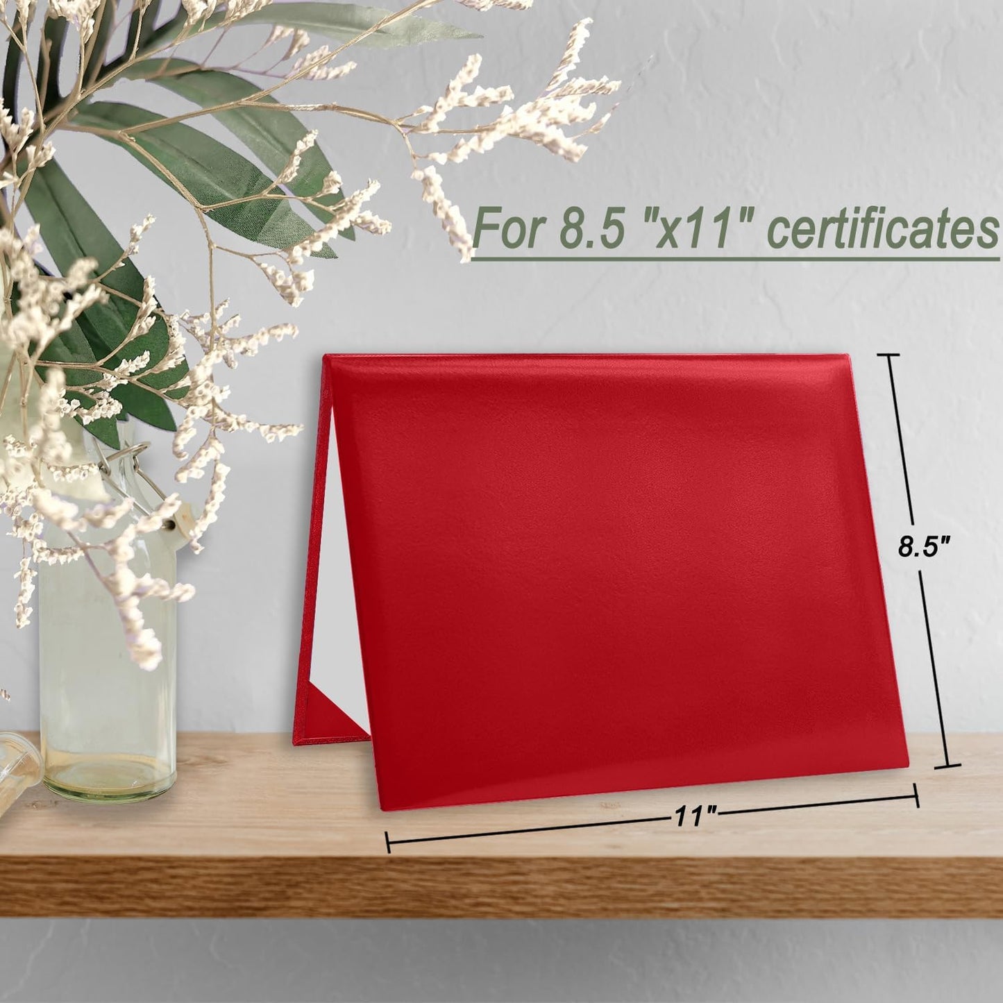 Certificate Holders 8.5"x11" Graduation Diploma Cover Document Leather Folders,Red-20 Pack