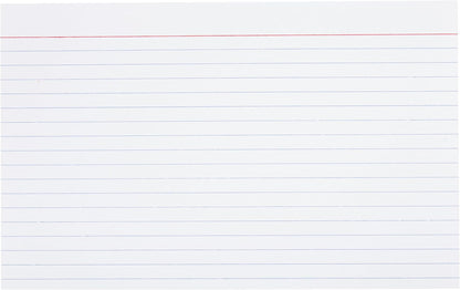 Amazon Basics Ruled Lined Index Note Cards, 500 Count, 5 Pack of 100, White, 5 in x 8 in