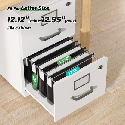 Plastic Hanging File Folders Letter Size,Heavy Duty 2" Expandable File Folder with Tabs,12 Pack Reinforced Expanding Hanging Folder,File Cabinet Folder,Extra Capacity Hanging Organizer for Home Office