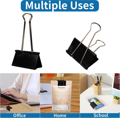 Jumbo Binder Clips 3 Inch - Extra Large Binder Clips 24 Pack, Heavy Duty Office Binder Clips for Paper, Documents, School & Office Supplies (24, 3 inch)