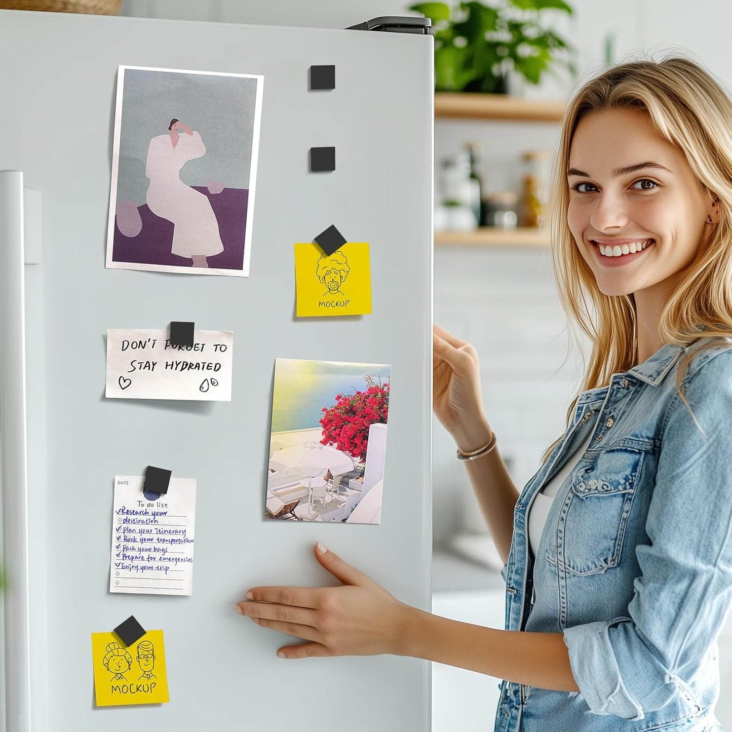 70Pcs Magnetic Squares, Magnets with Adhesive Backing, Flexible Magnetic Tape for Crafts, Magnetic Strip for DIY Projects, Hanging & Organizing Light Objects (Each 20 x 20 x 2mm)