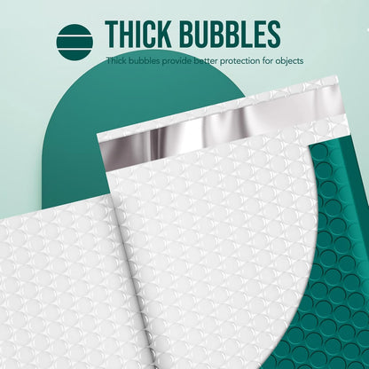 Fuxury Thick Bubble Mailers 8.5x12” 40 Pack Large Bubble Envelopes Opaque Cushioning Mailer for Small Business Mailing Books Clothes Makeup Supplies Forest Green #2