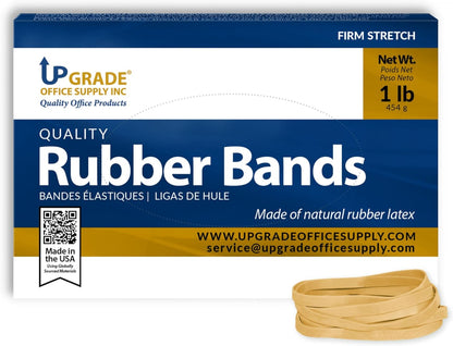 Upgrade Office Supply UPG22564CS Rubber Bands, Size 64 (3-1/2 x 1/4), 3,200 Bands, 1 lb 10-Box Case, USA