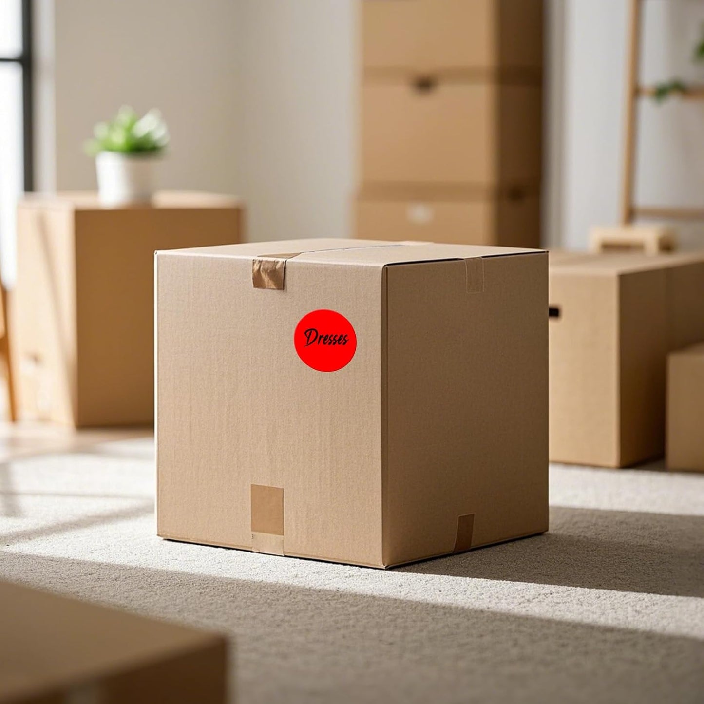 500 PCS Round Stickers 3 Inch Vinyl Red Colored Dot Sticker Roll Removable Color Coding Circle Floor Labels for Inventory Office Classroom Organize