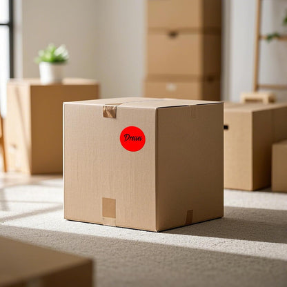 500 PCS Round Stickers 3 Inch Vinyl Red Colored Dot Sticker Roll Removable Color Coding Circle Floor Labels for Inventory Office Classroom Organize