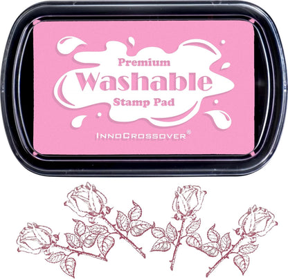 Washable Ink Pad, Best Stamps for Kids, Kids Crafts, Paw Print Kit, Baby Footprint Kit, Stamp Pads on Scrapbooking, Fingerprint Ink Pad, Easy to Wash Off Skin| Large | Safe Non-Toxic (Plum Bossom)