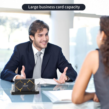 Acrylic Business Card Holder for Desk,Business Card Stand,Clear Business Card Display,Desk Business Card Holders,Business Card Display Stand,Acrylic Business Card Holder Display,Black 4 Pcs