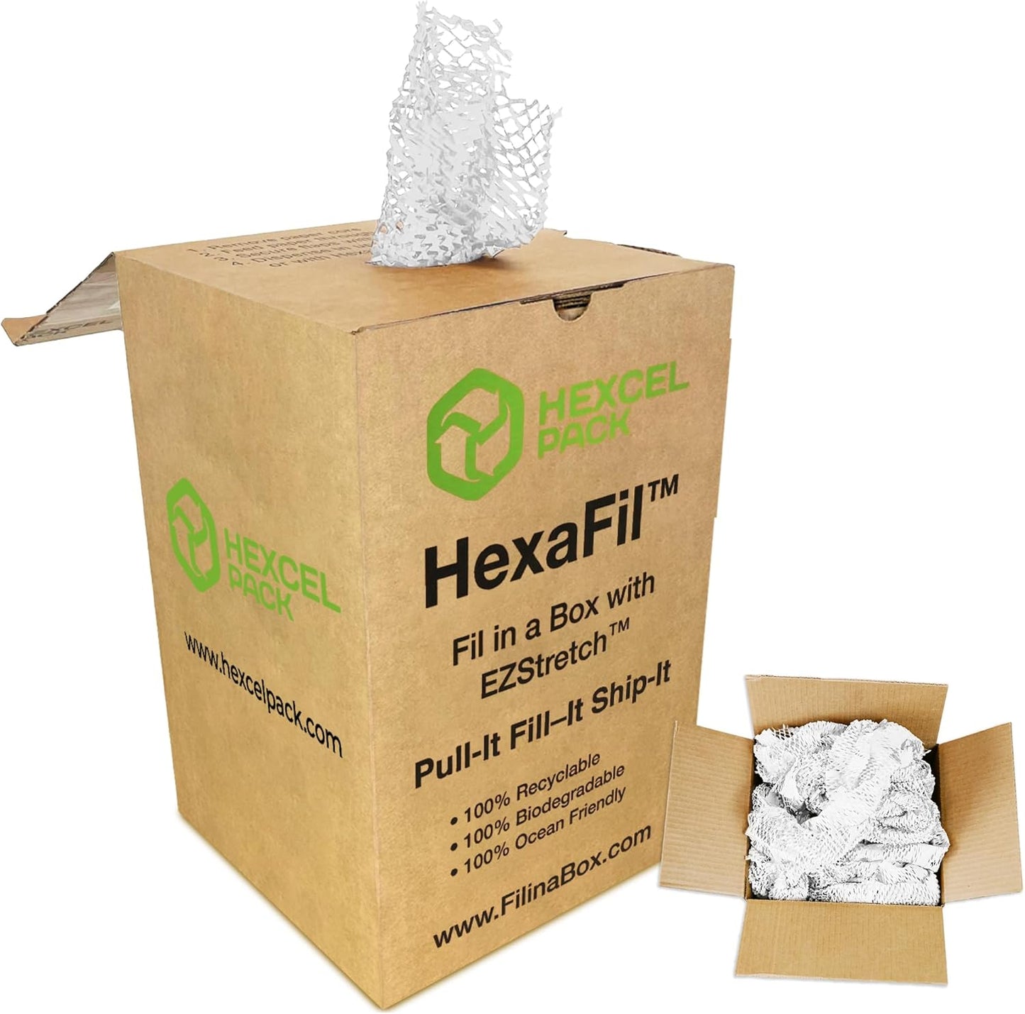 HexaFil Honeycomb Packing Paper - Eco-Friendly, Sustainable Filler for Shipping and Moving, Cushioned Packing Material in Easy Self-Dispenser Box - White, Pallet of 48, 12" x 1700'