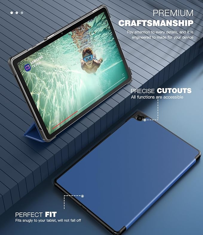 TiMOVO Case for Samsung Galaxy Tab A9+/A9 Plus 11 Inch 2023, Slim Lightweight Stand Hard Back Shell Protective Cover for Galaxy Tab A9+ Tablet SM-X210/X216/X218, Auto Wake/Sleep, Navy Blue