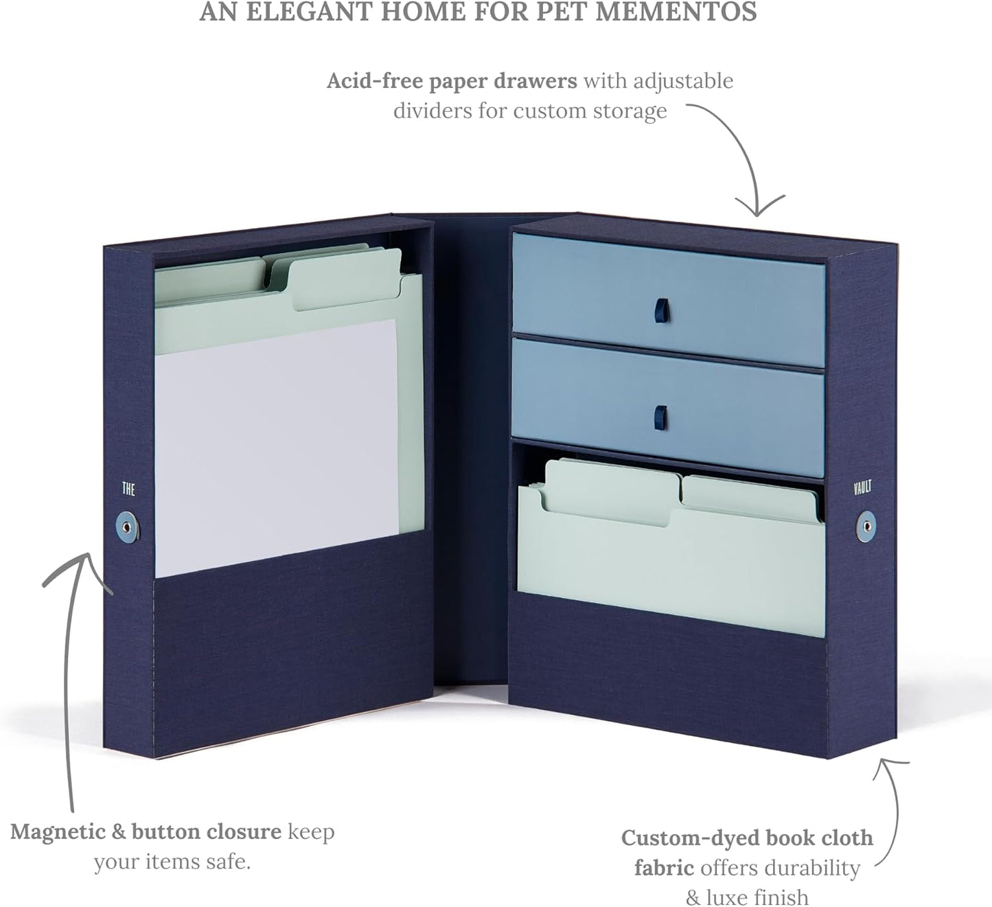 Savor | Pet All-in-One Organizer | Blue – Keep Vet Records, Tags, Collars and Fido’s Favorite Toy Organized or Keep Cherished Pet Memories Safe in One Convenient Home with This Gift for Pet Parents