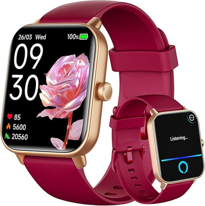 Fitness Tracker, 1.8" Smart Watches with Heart Rate/Blood Oxygen/Sleep Monitor, Alexa Built-in & Answer/Make Calls, Step Counter Fitness Watch with 101+ Sports Mode, IP68 Waterproof for Android iPhone