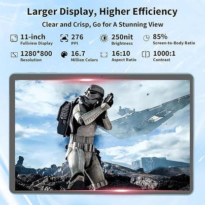 2026 Upgraded Android 15 Tablet, 11 inch Tablets with Keyboard, 24GB+128GB+2TB Expand, Octa-Core, 8000mAh, Gemini AI, 5G/2.4G WiFi, BT5.0, GMS, GPS, 2 in 1 Tablets with Case, Mouse, Stylus(Silver)