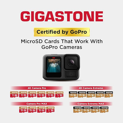 【5-Years Data Recovery】 GIGASTONE 128GB Micro SD Card, 4K Video Recording for GoPro, Action Camera, DJI, Drone, Nintendo-Switch, R/W up to 100/50 MB/s MicroSDXC Memory Card UHS-I U3 A2 V30 C10