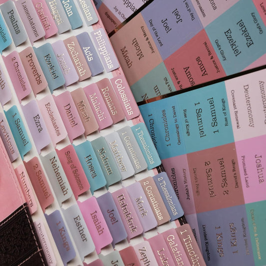 UPAFEXXI-Laminated Bible Tabs with Book Summaries(Gold Foil Embossed Lettering), Bible Tabs for Women and Men, Reposition Large Print Stickers, Easy to Read, 80Chapters Labels for Easy Navigation