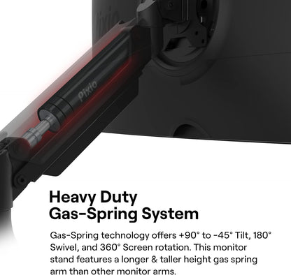 Pixio PS2S Ultrawide Heavy-Duty Premium Single Monitor Arm Stand Desk Mount - Fits up to 49 inches Monitors, Weights up to 39lbs Flat / 31lbs Curved, Compatible with VESA 75x75mm 100x100mm