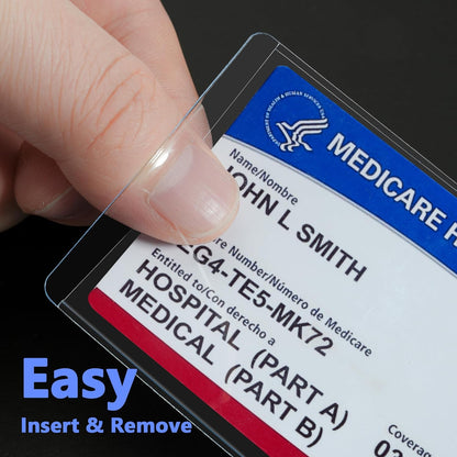 New Medicare Card Holder Protector Sleeves, Social Security Card Protector, 12 Mil Clear PVC Water Resistant Plastic Sleeves for New Medicare/Social Security/Business/ID/Credit Cards(10 Pack)