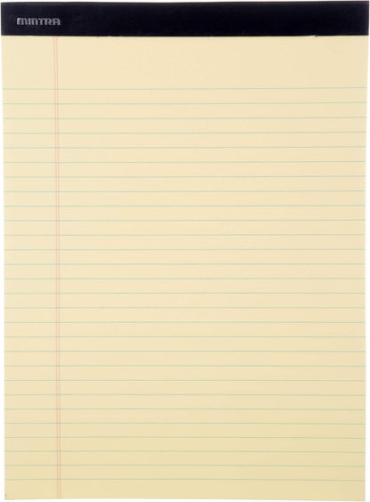 Mintra Office Legal Pads - ((BASIC CANARY 6pk, 8.5in x 11in, WIDE RULED))