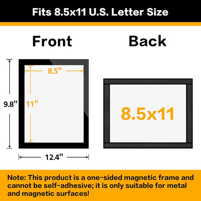 10-Pack Magnetic Sign Holders 8.5 x 11 - Magnetic Frames for Fridge & Metal Surfaces - Document & Paper Display Holders, Picture/Poster/Photo Frames for Home, Office, Classroom