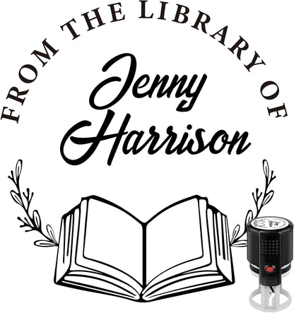 Custom Self-Inking Stamps | Personalized Book Stamp Gift for Book Lovers | 5 Ink Colors (Style05)