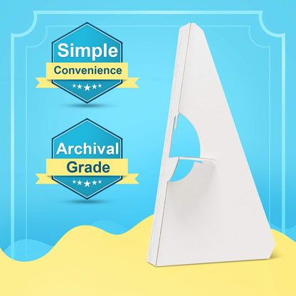 Golden State Art, 15 Inch Self Stick Easel Back, Cardboard Stand, Single Wing, Archival Quality, Display Posters Pictures Brochures, Easy and Fast Application (Pack of 50) White, Made in USA