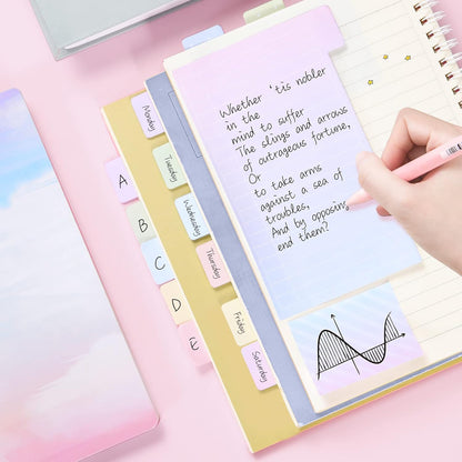 Hommie Sticky Notes Set Tabs 410 Pack Color Pads Divider Sticky Notes with Bookmark Index for School Supplies, 60 Ruled, 40 Per Dotted, 60 Per Rectangular, 6x25 Index Tabs