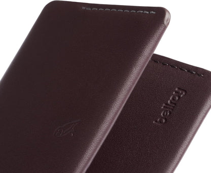 Bellroy Under Cover (slimline leather card wallet/holder with card storage, quick access slot, plus space for folded bills) - DeepPlum
