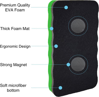 OWLKELA Dry Erase Erasers, Magnetic Whiteboard Erasers 8 Pack for White Board, White Board Markers Dry Erase, Ideal for Classroom, Home, Office