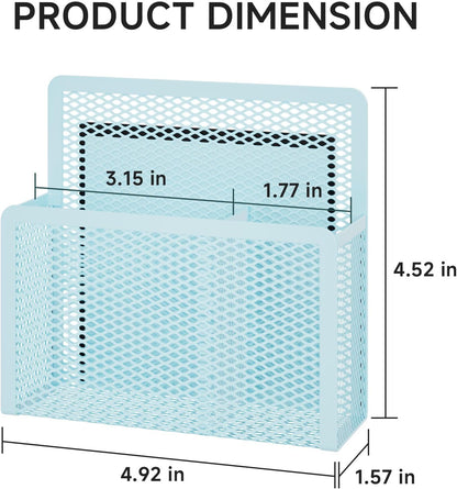 Magnetic Dry Erase Marker Holder, Mesh Pen Holder for Whiteboard，Magnet Pencil Organizer Storage for Refrigerator Locker Accessories Organizer for Home, School and Office(Blue)