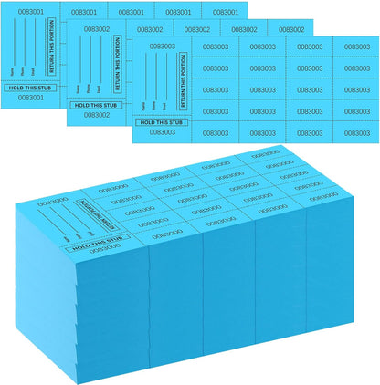 Kosiz 1000 Sheet 20 Bid Raffle Tickets Chinese Auction Tickets Sheets Auction Fundraiser Ticket Numbered with Name and Phone Number Per Sheet Raffle Tags for Silent Bidding (Lake Blue)