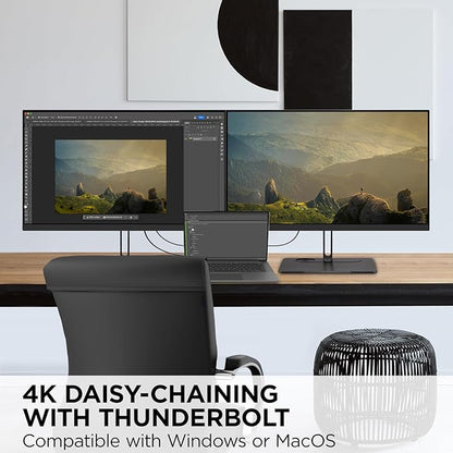 ViewSonic VP2776T-4K 27 Inch 4K UHD IPS Docking Monitor with Advanced Ergonomics, Thunderbolt 4, 100% sRGB Rec 709, Pantone Validated, USB C, HDMI 2.1, and DP Daisy Chain for Home and Office