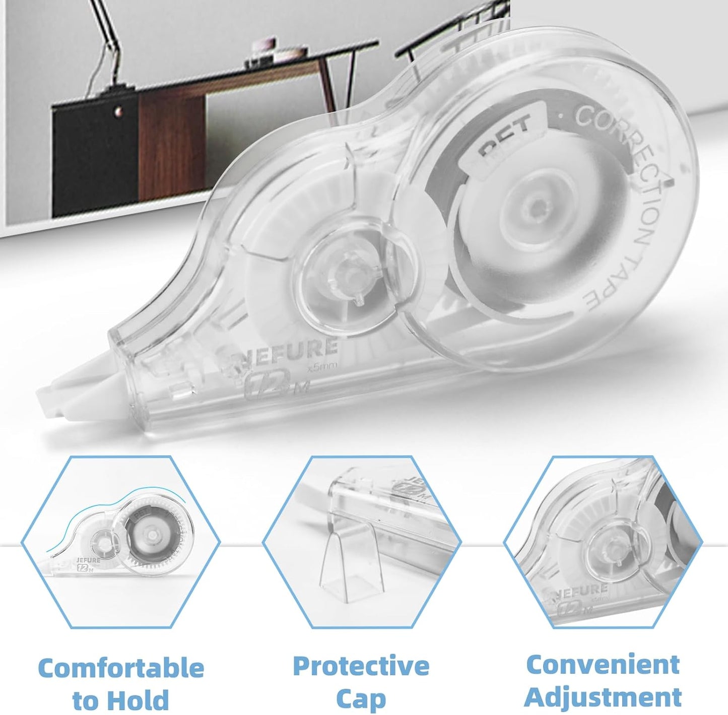 30 Pcs Correction Tape, 39.4 Ft White Wrong Out Tear-Resistant Bulk, Instant Corrections Easy To Use Applicator for School, Office, Note Taking, Journal (Tape Width 0.2 in, Clear)