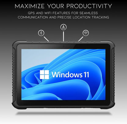 VRT11 Heavy Duty Windows 11 Pro Tablet, Built-in 2D/1D/QR Barcode Scanner, WiFi, Bluetooth, Camera, Serial/USB Ports, Fingerprint Reader, Indoor/Outdoor Industrial Design, All-Day Battery