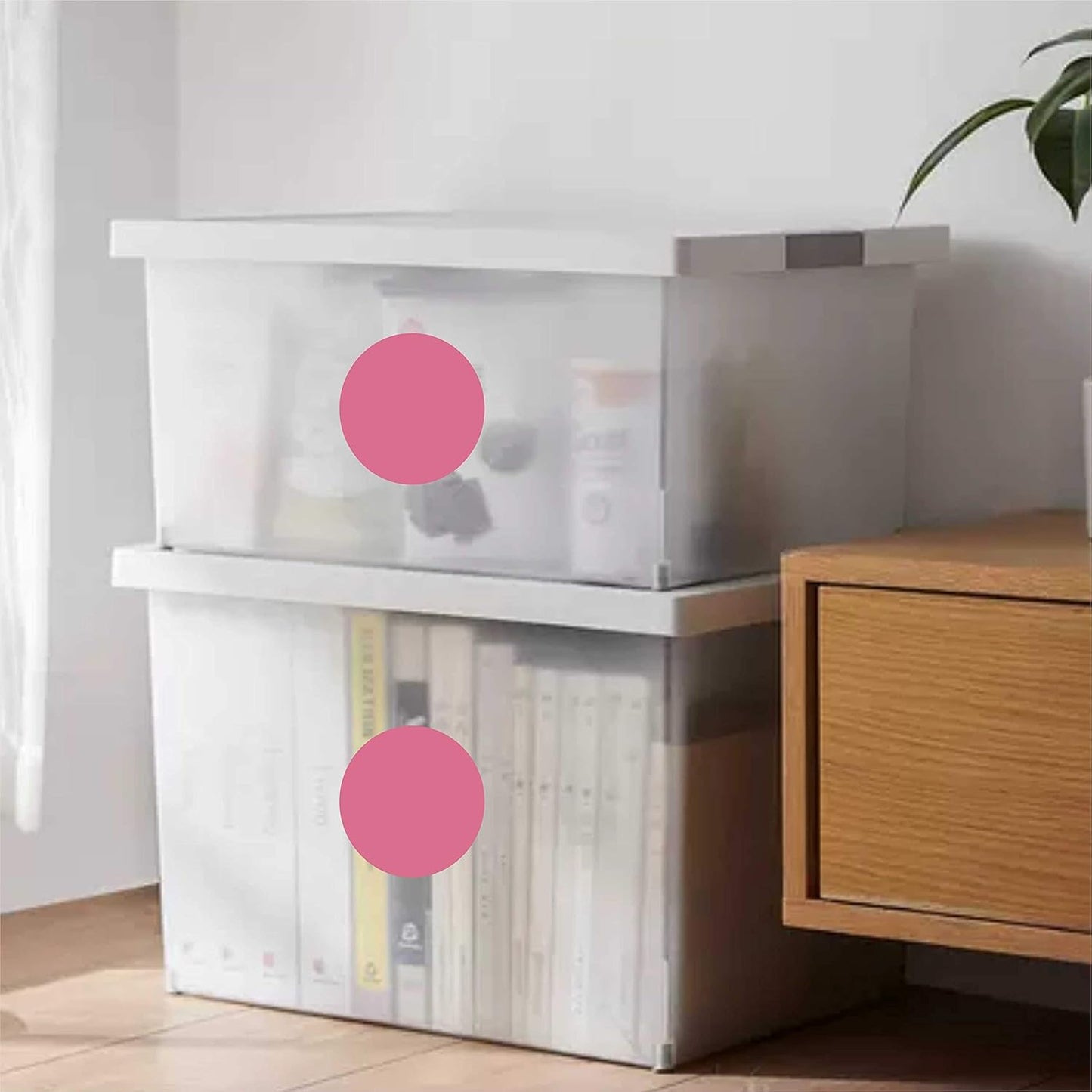 PARLAIM 3 Inch Round Permanent Adhesive Color Cod Dot Stickers,500 per Dispenser Box Roll dots Label,Pink Inventory Circle Stickers