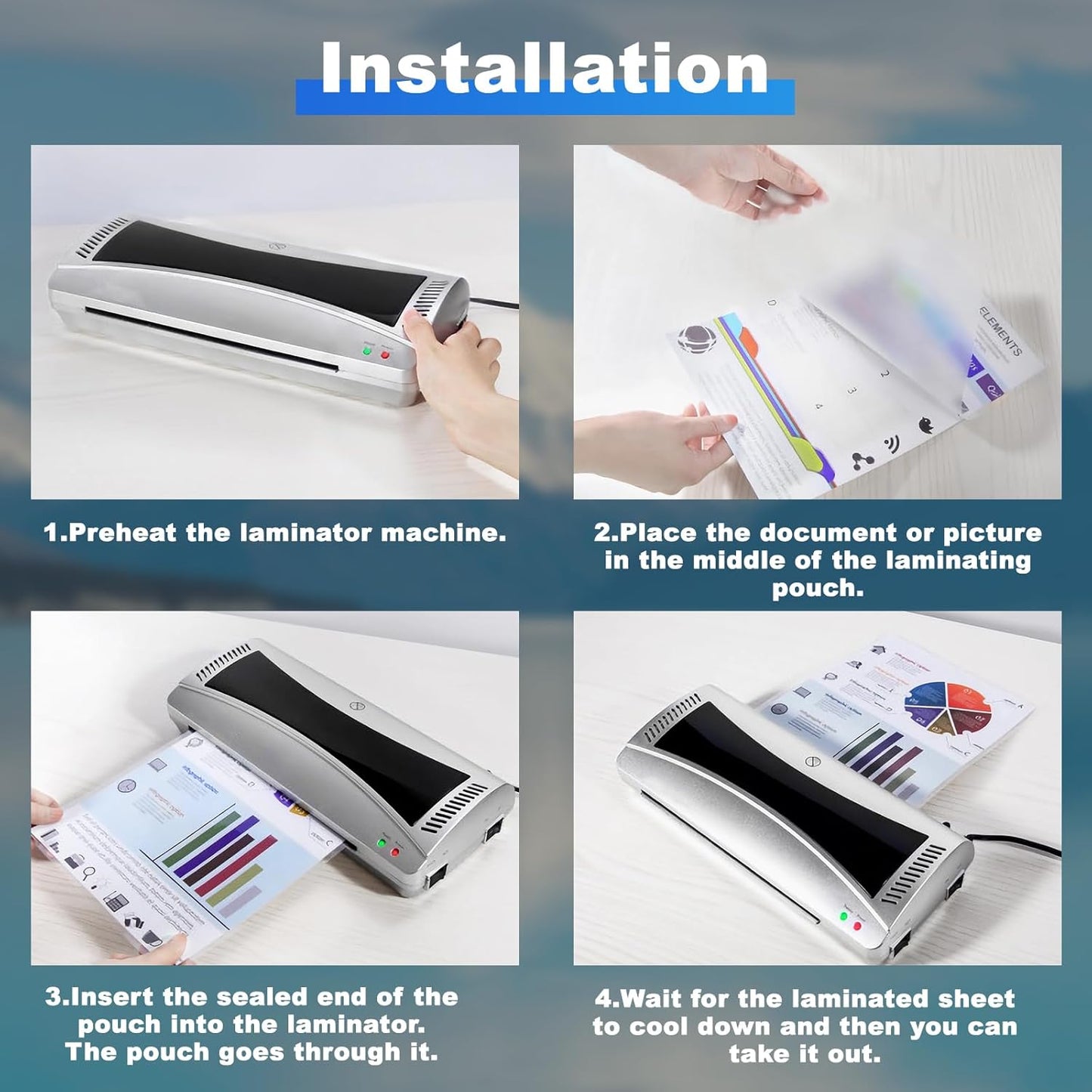 300 Pack Laminating Sheets, 5Mil 9" x 11.5" Laminating Pouches，5Mil Clear Thermal Lamination Sheet Paper for Laminator, Holds 8.5 x 11 Inch Sheets