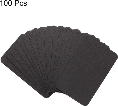 PATIKIL 3.5" x 2" Blank Paper Business Cards, 100 Pack Small Index Flash Cards Words Message Note Card Mini Paper Tags for DIY Gift Craft Scrapbooking, Black