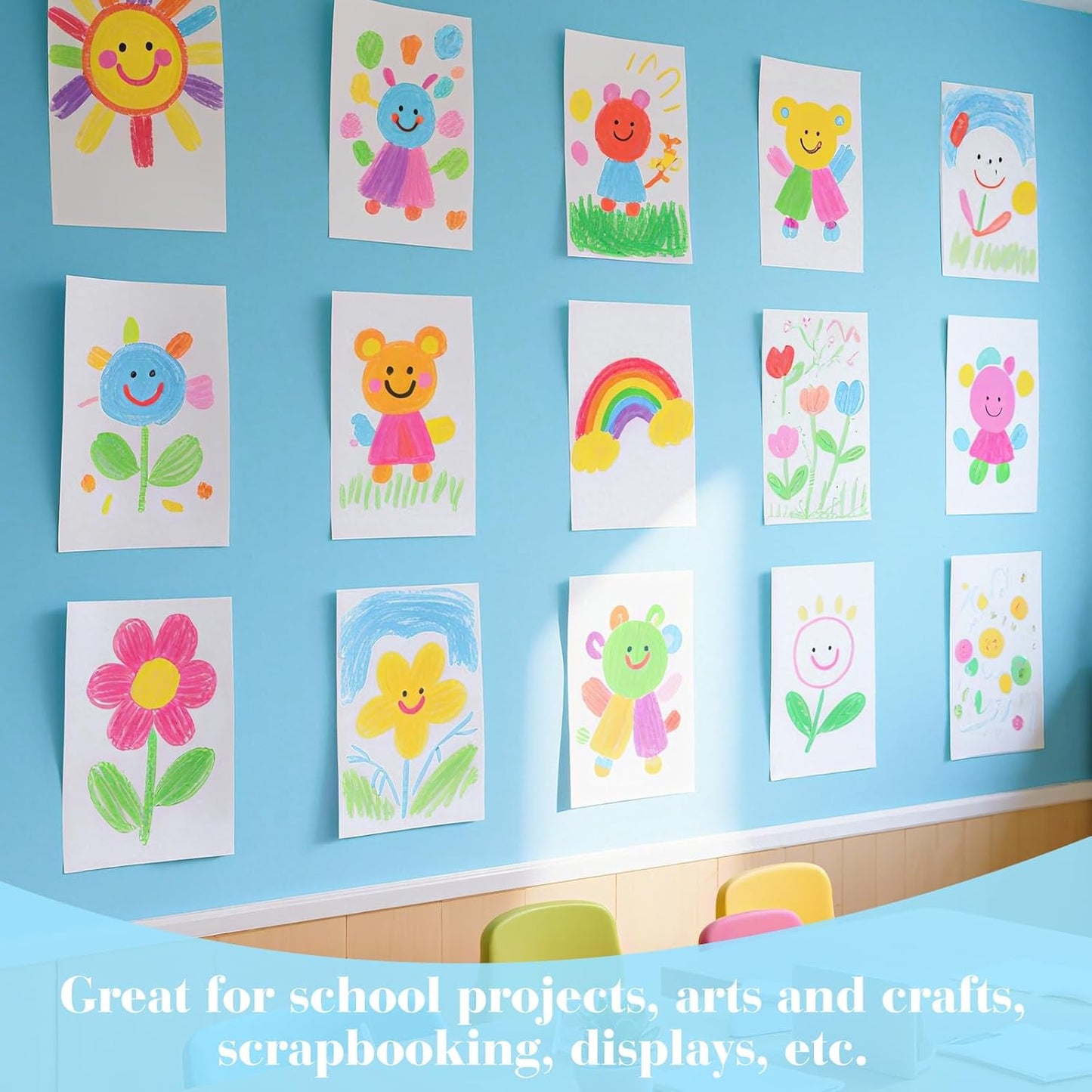 35 Pcs White Poster Board Paper 11.7 x 16.5, ROOKEA White Vision Boards Bulk Smart Posterboard Blank Graphic Display Card Paper for Drawing Artwork School Arts Crafts Classroom Projects Scrapbooking